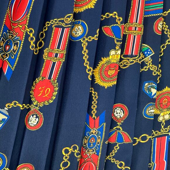 Vintage Alfred Dunner Womens 24W Pleated Skirt Elastic Waist Nautical Colorful - Picture 4 of 9